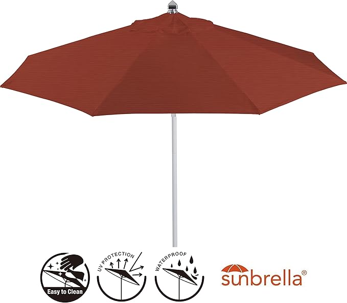 9ft Sunbrella Universal Patio Umbrella Replacement Canopy Cover- Fitx 8 Ribs Umbrella