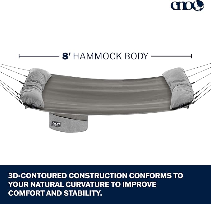 ENO SuperNest SL Hammock - 1 to 2 Person Backyard Hammock - Outdoor Patio Furniture for Backyard, Lawn, or Balcony - Pebble Grey