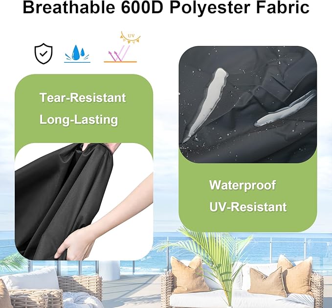 Skypatio Patio Chair Cover Waterproof, Outdoor Furniture Storage Cover for All Weather Protection (Black)