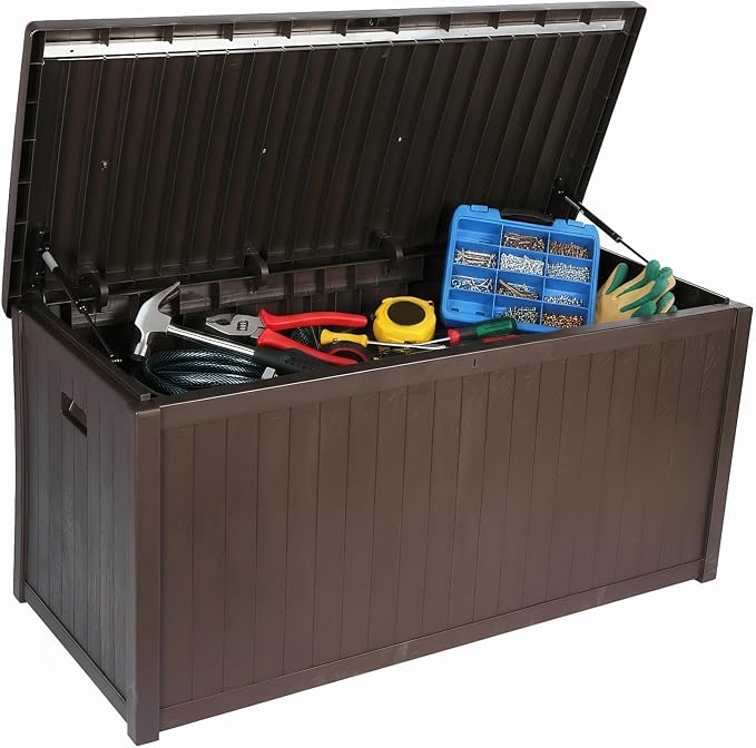 Large Outdoor Storage Boxes Waterproof Deck Box Lockable Garden Storage Box for Furniture Outside Cushions Gardens Pool Tools
