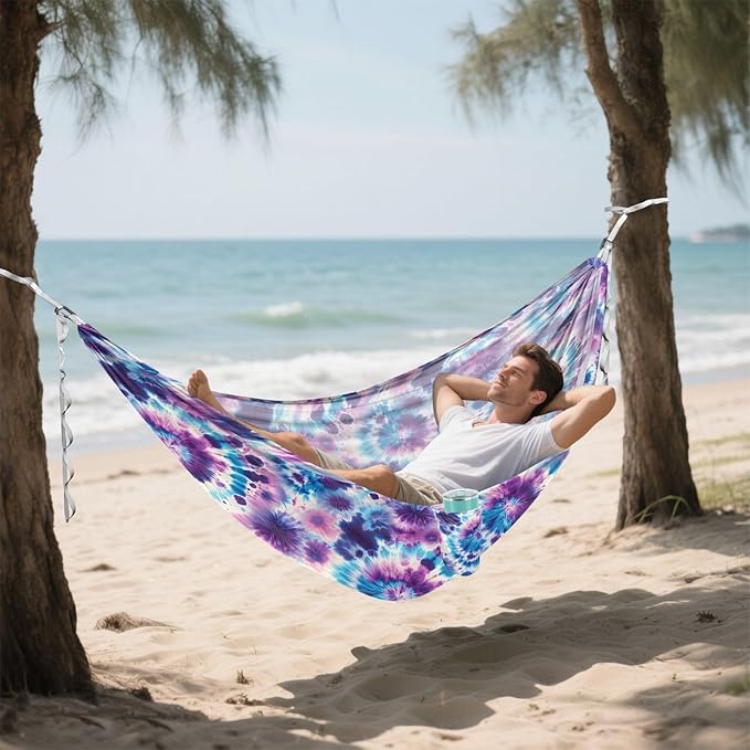 Camping Hammock Outdoor Hammocks for Outside Bacterial Colony Abstract Beach Trees Portable Lightweight with Pockets Tree Straps Indoor