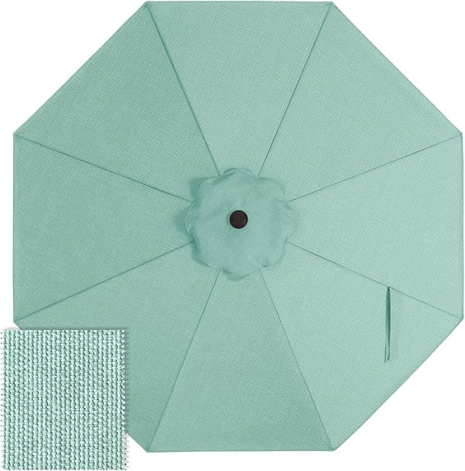 ABCCANOPY OLEFIN® 5-Year Non Fading 9FT Patio Umbrella Replacement Canopy Only (Light Blue)