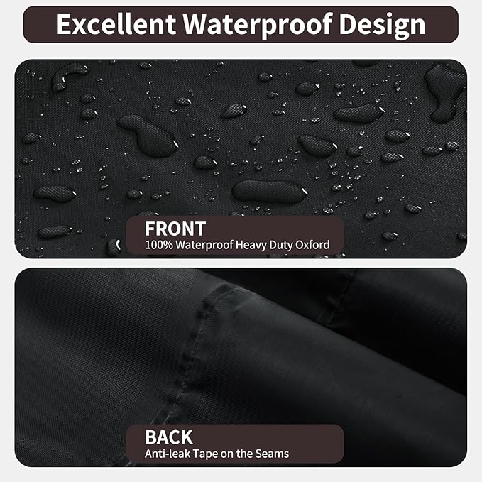 PureFit Outdoor Sectional Sofa Cover Waterproof Curved Patio Furniture Covers for Deck, Lawn and Backyard, 120Lx36Dx38Hx82FL, Black