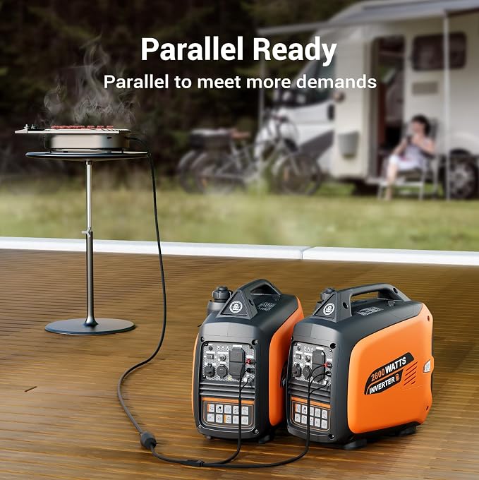 Efurden 2800-Watt Inverter Generator Gas Powered, Portable Generator for Camping, Emergency Home Backup, Super Quiet