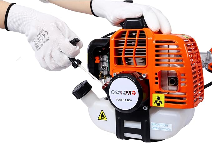 52cc 2-Cycle Weed Wacker Gas Powered, 2-in-1 Gas String Trimmer/Edger, 3T Brush Cutter 10", Gas Weed Trimmer for Lawn Care, 18" Cutting Path Grass Trimmer, Weed Eater Grass Trimmer for Lawn Care