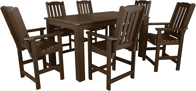 Highwood AD-ST7LH2CO4BA-ACE Lehigh 7pc Rectangular Counter Height Dining Set 72" x 42", Weathered Acorn