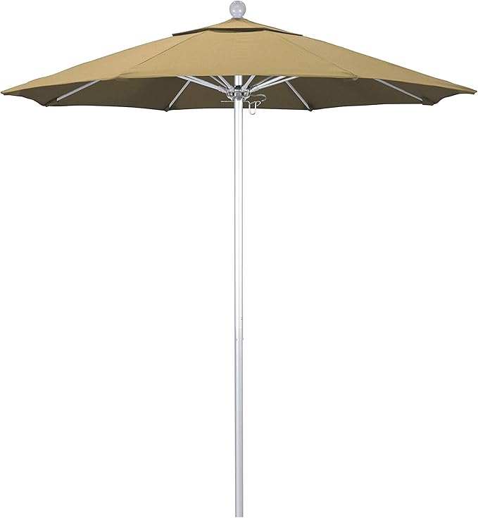 California Umbrella 7.5' Rd. Venture Series Contract Grade Patio Umbrella, Push Open Pin Stop, Silver Finish