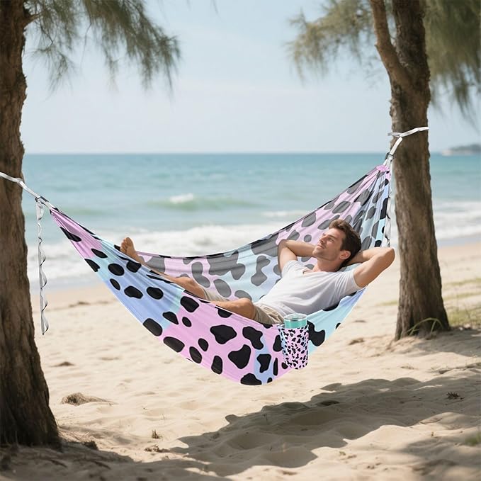 Leopard Print 330lb Capacity Hammocks for Camping with Hanging Rope Cloth Hammock for Indoor Outdoor Patio Bases para hamacas para adultos