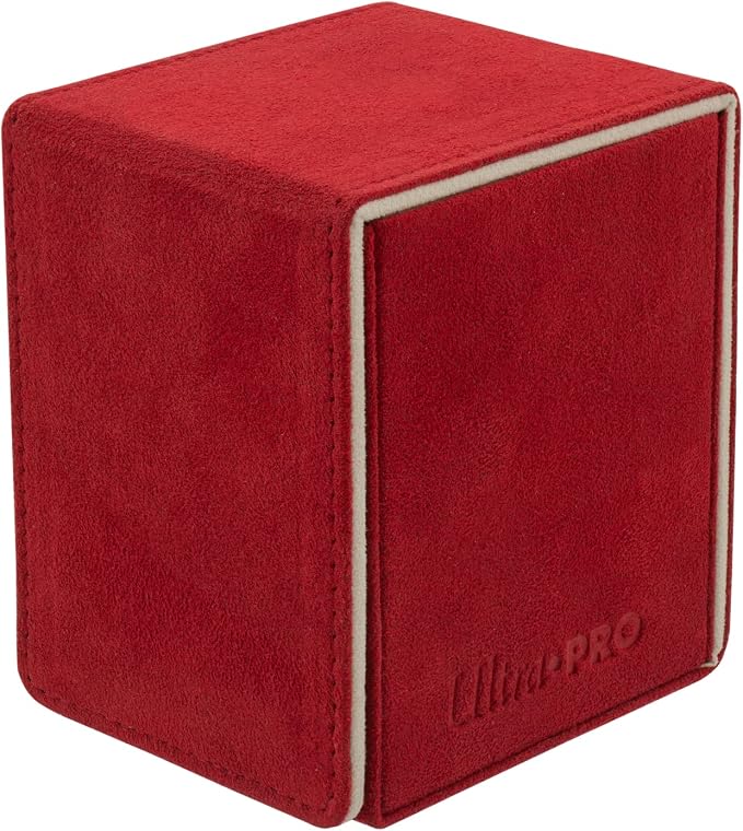 Ultra Pro - Vivid Alcove Flip Deck Box (Red) - Protect and Store up to 100 Double Sleeves Standard Size Cards, Perfect for Sports Cards, Gaming Cards & Collectible Trading Cards