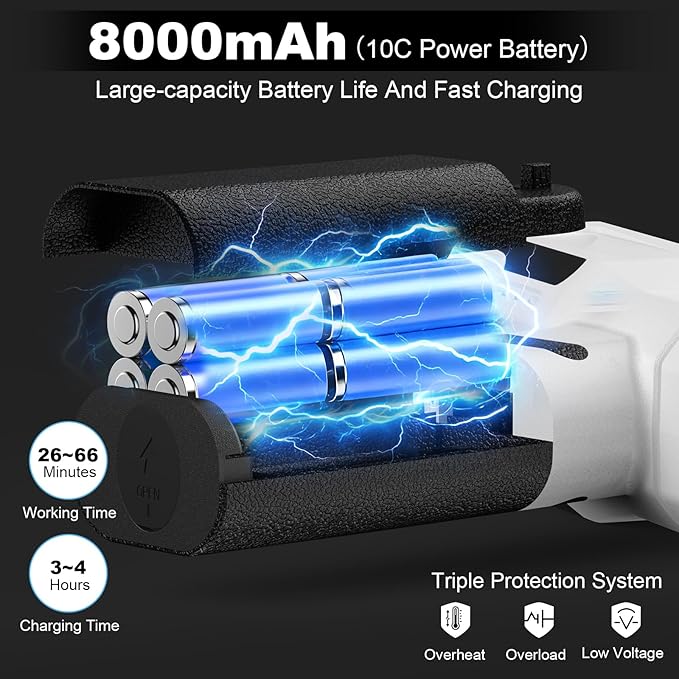 Foldable Cordless Washer, Portable Battery Washers, Handheld Washer for Car Home Outdoor Patio Garden Floors,Battery Operated Washer with 5-in-1 Swivel Nozzle & 16.5FT Hose.