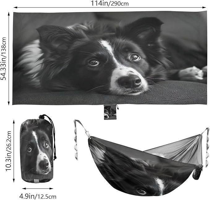 FRMG Dog Puppy Camping Hammock 500 lbs Capacity Portable Hammocks with Tree Straps & Attached Carry Bag, Camping Essentials Gear A0900233 a