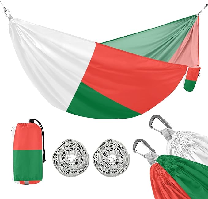 National Flag of Madagascar Hammocks with Portabl Carry Bag Backyard Hammock for Indoor Outdoor Patio