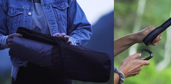 Hammaka Pammock Sleeping Pad That Converts Into an Inflatable Hammock with Inflatable Pillow and Hammock Straps