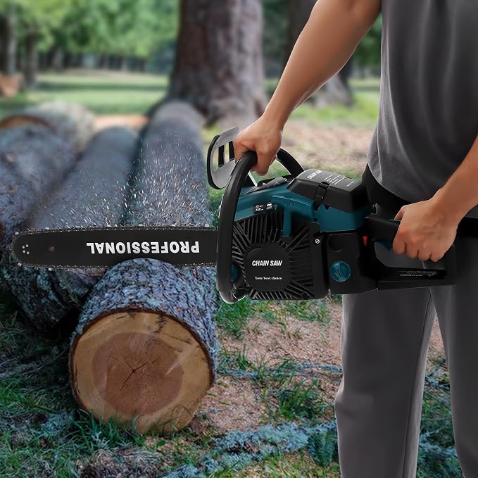 Gas Powered Chainsaw, 58CC Gasoline Chainsaw, Gasoline Powered Chainsaw for Forest, Wood, Garden and Farm Cutting Use