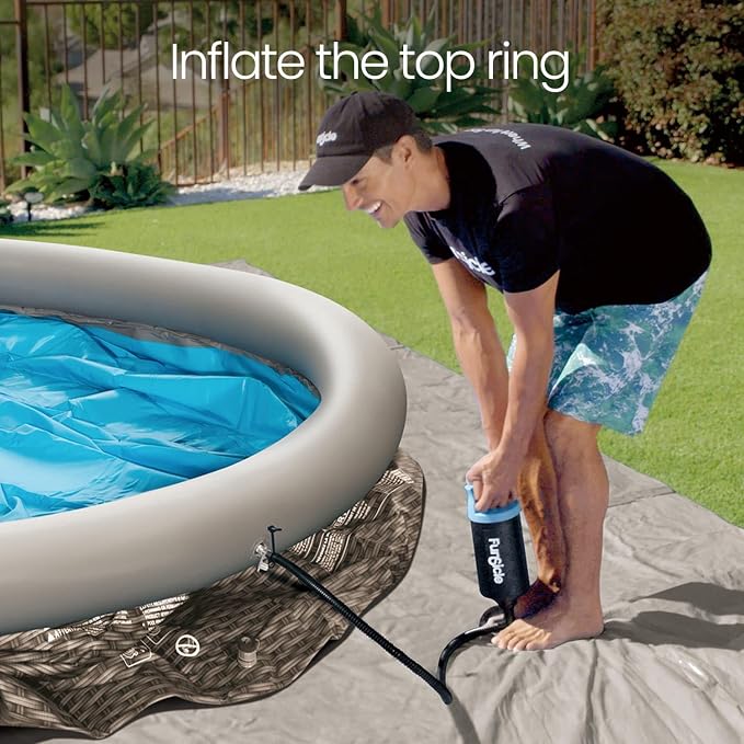 Funsicle 12' x 30" Quickset Designer Above Ground Pool & Pump, Double Rattan, Age 6 & up