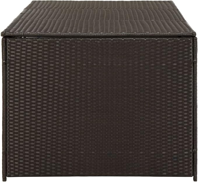 Patio Storage Box Deck Storage Box Outdoor Storage Cabinet Waterproof Storage Containers Storage Outdoor Poly Rattan 70.8"x35.4"x29.5" Brown