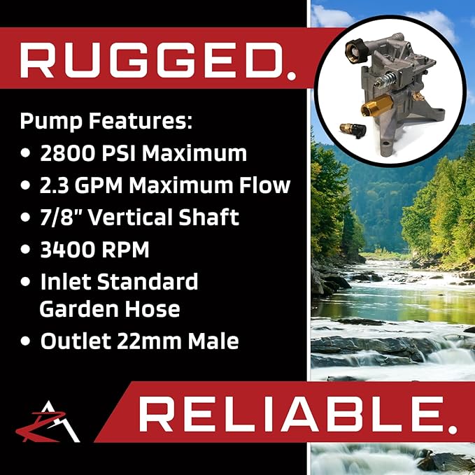 The ROP Shop |Pressure Washer Pump Assembly w/Spray Kit 2800 for Annovi Reverberi BIT105-3/8