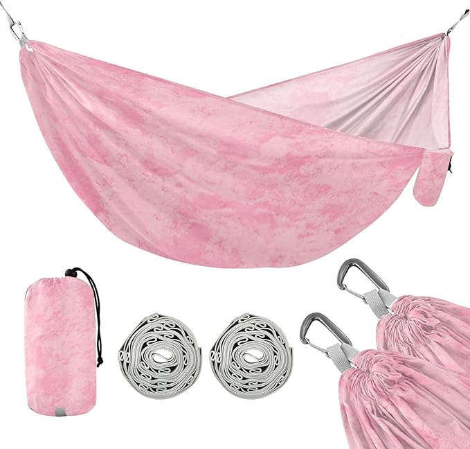 Vintage Solid Color Grain Pink 330lb Capacity Hammocks Portable Hammock for Outside Camping Essentials Base para hamaca