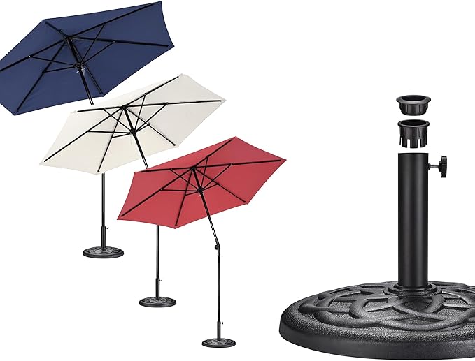 Yescom 7.5ft Outdoor Bistro Market Table Umbrella for Restaurant Cafe Rental Patio 250th Celebration Lawn Party Event Shade Yard Deck Railing Parasol