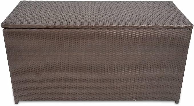 shubiao Garden Storage deck storage box, outdoor storage, patio storage, deck boxes outdoor waterproof Brown 120x50x60 cm Poly Rattan