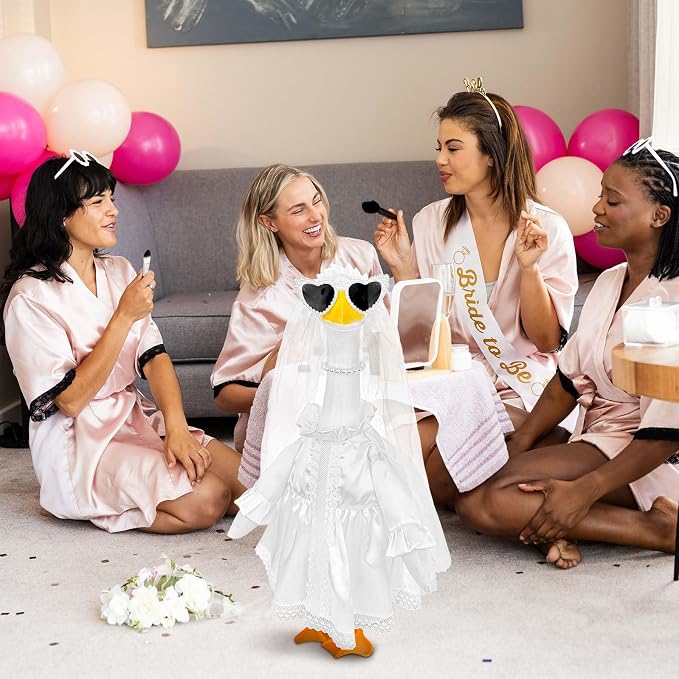 JcHrmers Bride Porch Goose Outfits Bride to Be Goose Outfits 23" Plastic or Cement Goose Decor Garden Yard Lawn Geese Costume for Wedding Bachelorette Party Bridal Shower Decor