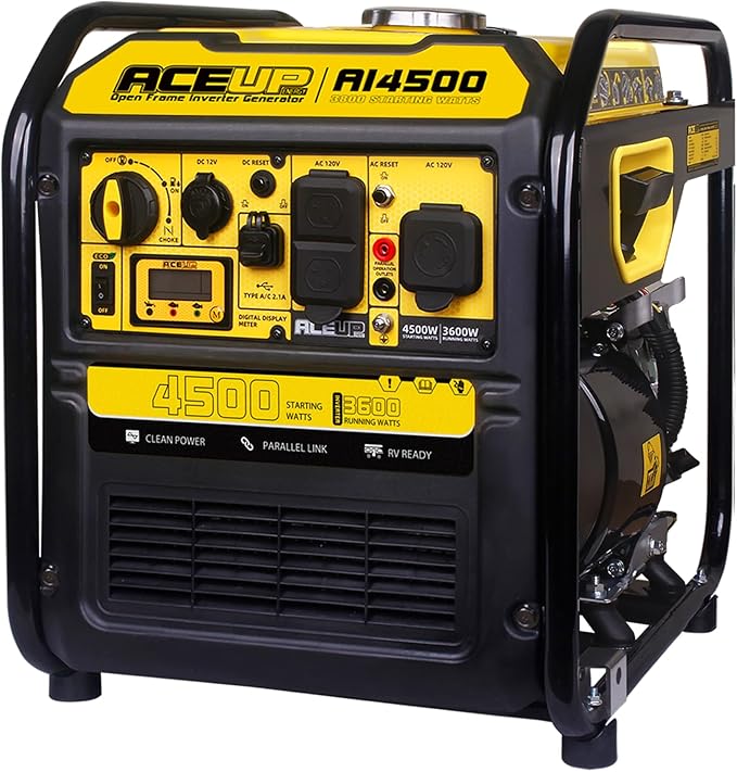 Aceup Energy 4500 Watt Inverter Generator 223CC, Gas Powered Generator for Home Use, Camping, EPA Compliant
