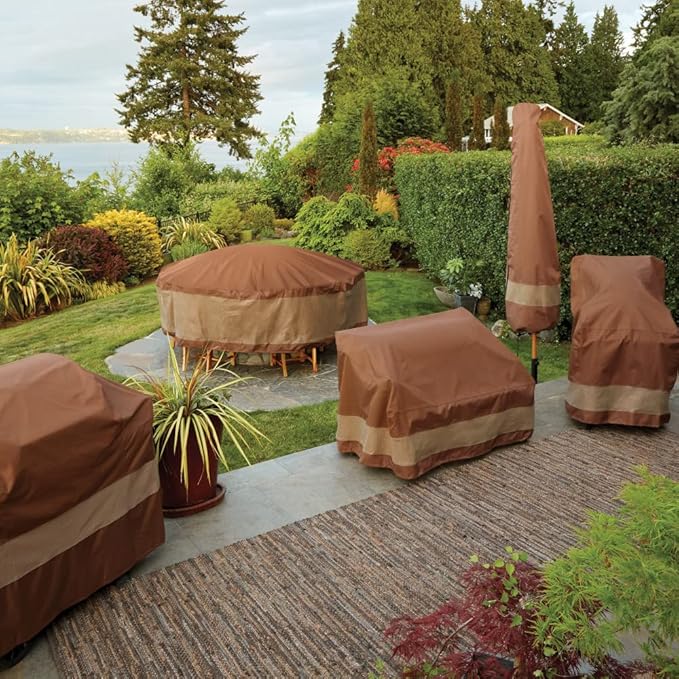 DUCKCOVERS ULV603535 Ultimate Loveseat Cover, 60"W x 35"D x 35"H, Mocha Cappuccino, Patio Furniture Covers