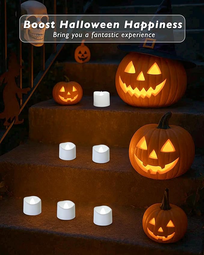 Raycare Cool White Battery Operated Tea Lights, 200+Hour Electric Flickering Flameless Candles, Realistic Votive LED Tea Lights for Wedding Party Table Thanksgiving Christmas Decorations, Pack of 12