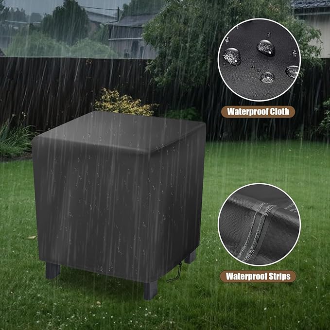 Outdoor Small Side Table Cover, 19 Inch Patio Small Side Table Cover for Outside,Waterproof Patio Furniture Covers, Heavy Duty Outdoor Furniture Covers- 19 x 15 X 18 Inch