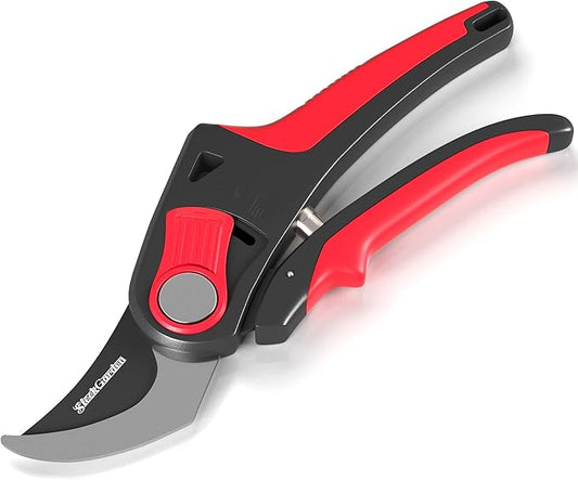 Hand Pruner Professional Sharp Bypass EZ-Cut Garden Pruning Shears -Comfort Plus Handheld Gardening Tools Pruner,Rust Proof Blades Clippers/Scissors /- Shock Absorber + Cushion