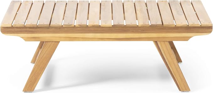 Great Deal Furniture Kailee Outdoor Wooden Coffee Table, Teak Finish (309176)