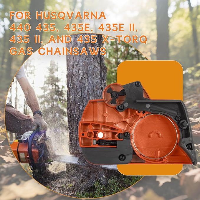 Chain Brake Clutch Cover Assembly for Husqvarna 435 440 Chainsaw, Includes Snap Clips & Bar Nuts, Replacement for 435E, 435 II, 435 X-Torq, OEM #536329204