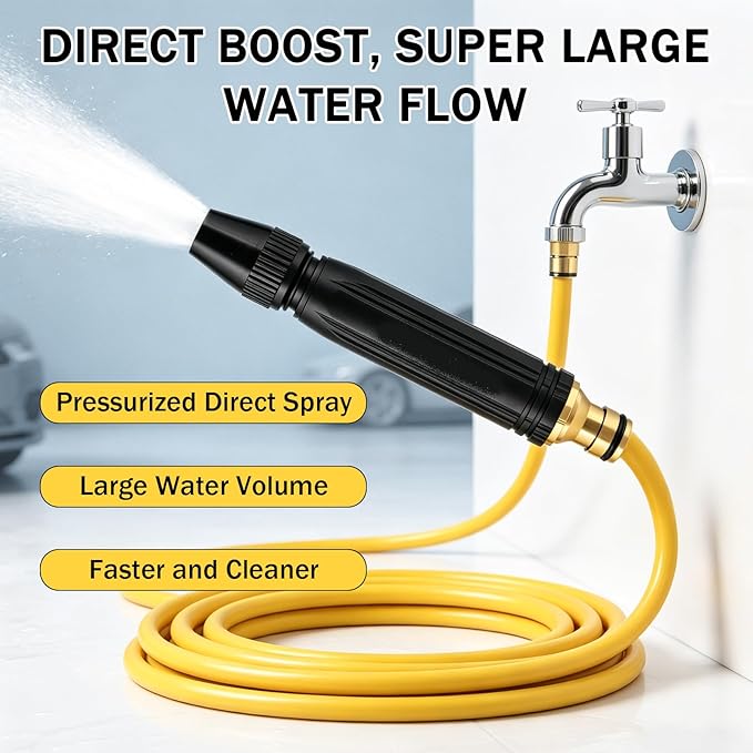 Upgraded 2026 Home High-Pressure Car Wash Water Gun with Booster Nozzle and Hose, for Watering Plants and Vegetables, and Car Washing (2PCS)