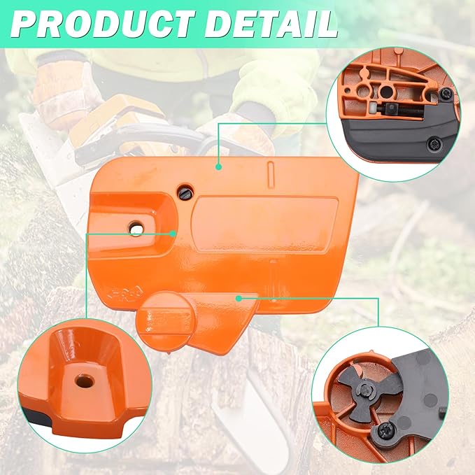 325"-7T Clutch Drum Kit & Clutch Cover Assembly for Husqvarna 435 435E 440 440E Chainsaw, 435 Clutch Drum Kit with Chain Brake Assy Bar Nuts Parts Replace 505441501, 544212402, 536329204