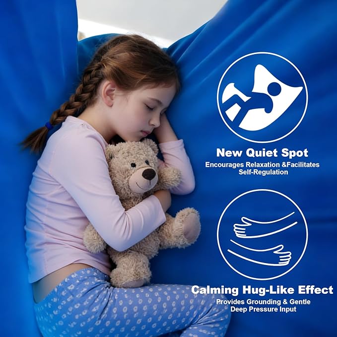 Sensory Swing for Kids,Indoor Swing with 360° Swivel Hanger Kit and Adjustable Straps Double Layer Therapy Cuddle Swing for Kid with Autism, Holds up to 400lbs