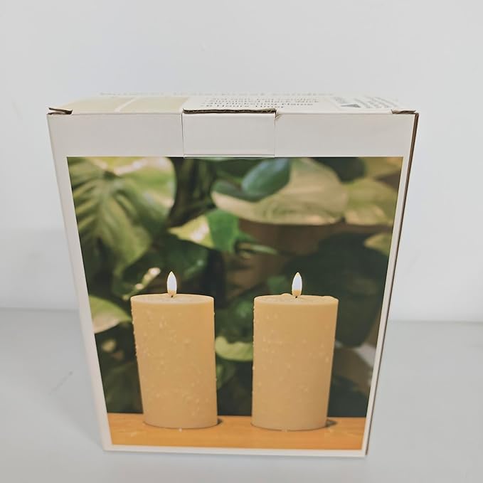 Pink Flameless Pillar Candles 6x3 Set of 2 with Timer, LED Battery Candles for Bedroom Decor, Decorative Candles for Nursery and Pink Room Decor