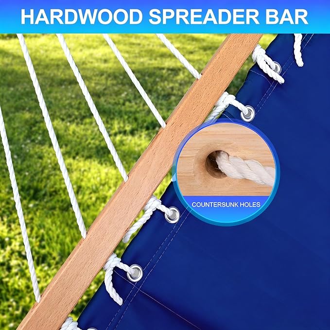 Portable Outdoor Hammock with Stand, Heavy Duty Hammock with Carrying Bag, Soft Pillow, Balance Ropes