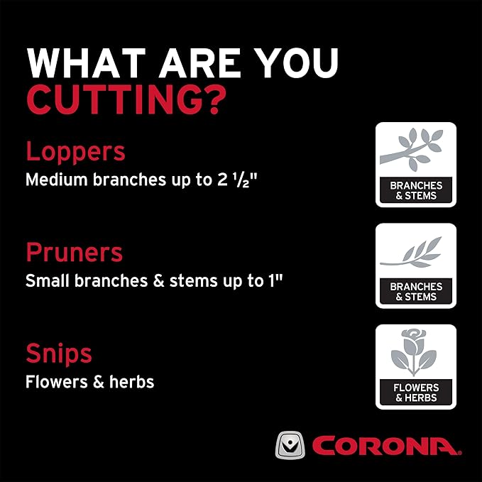 Corona Tools BP 6250 MAXFORGED Aluminum Bypass Pruner, 1-Inch Cut Capacity, Professional Hand Pruning Shears with Replaceable Steel Blade & Non-Slip Comfort Grip