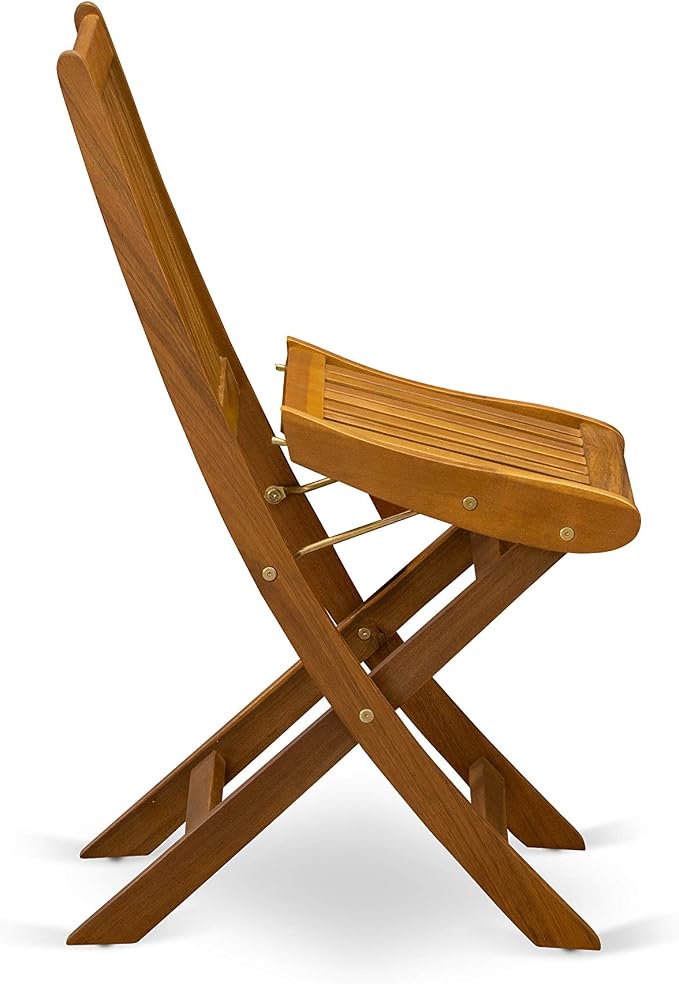East West Furniture DEDK7CWNA 7 Piece Outdoor Patio Dining Sets Consist of a Rectangle Acacia Wood Table and 6 Folding Side Chairs, 40x72 Inch, Natural Oil