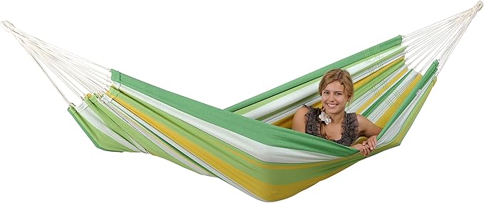 BYER OF MAINE, Lambada Hammock, Authentic Brazilian, Apple Green, Recycled Cotton/Polyester Blend, 126" L X 55" W, Holds up to 330lbs