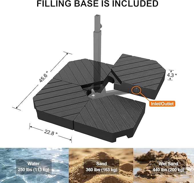 Aegis Pro 10' X 10' Cantilever Umbrella with Built-In LED Lights, Reinforced Aluminum Ribs & Pole, 360-Degree Rotation, Includes Cover for Garden Deck Pool Patio