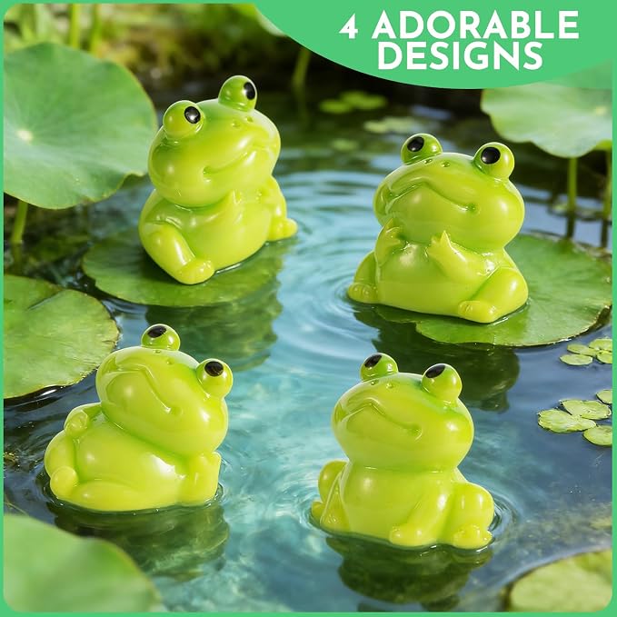 36pcs Mini Resin Frogs with Mini Suitcase Fairy Garden Accessory | Tiny Frogs Little Small Resin Animals for Landscape, Succulents Decor, DIY Craft