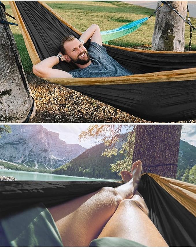 Ultralight Outdoor Camping Nylon Hammock Sleeping Swing Tree Bed Garden Backyard Furniture Hanging Double Hammock Chair Hanging Cushion 3