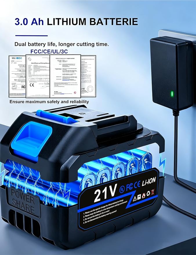 Cordless Power Cleaner, 1250 PSI Portable Battery Powered Cleaning Tool with Brushless Motor, Self-Priming System & Lightweight Design for Cars, RVs, Patios, Fences, Garden & Camping