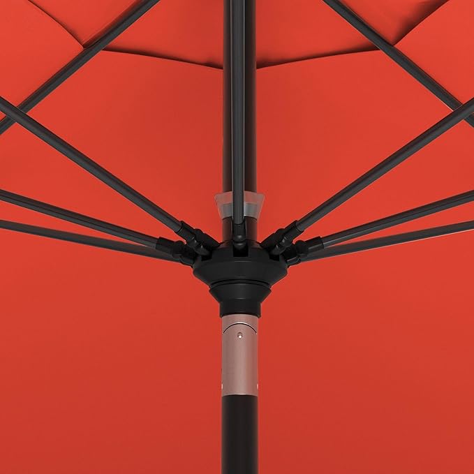 California Umbrella 11Ft Sunbrella Patio Umbrella, Fiberglass Ribs, Hand-Crank, Tilt-Collar, Black Frame, Melon Fabric