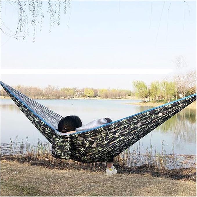 Ultralight Camping Hammock, Portable Compact Double Outdoor Hammock, Nylon Hammock Swing with Carabineers, for Hiking Camping Travel (Color : F, Size : 260x150cm)