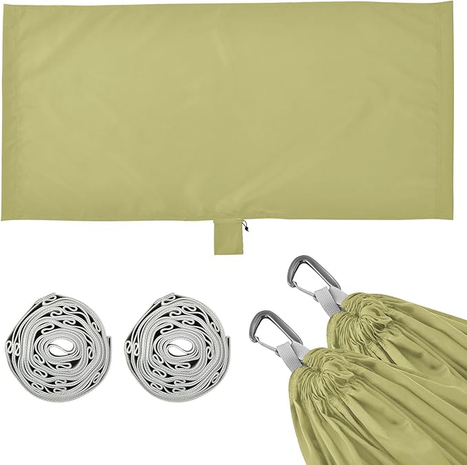Dark Khaki Solid Color Pure Plain 330lb Capacity Camping Hammock with Hanging Rope Portable Hammock for Outside Patio Backyard Poolside amacas para patios con Base de adultos