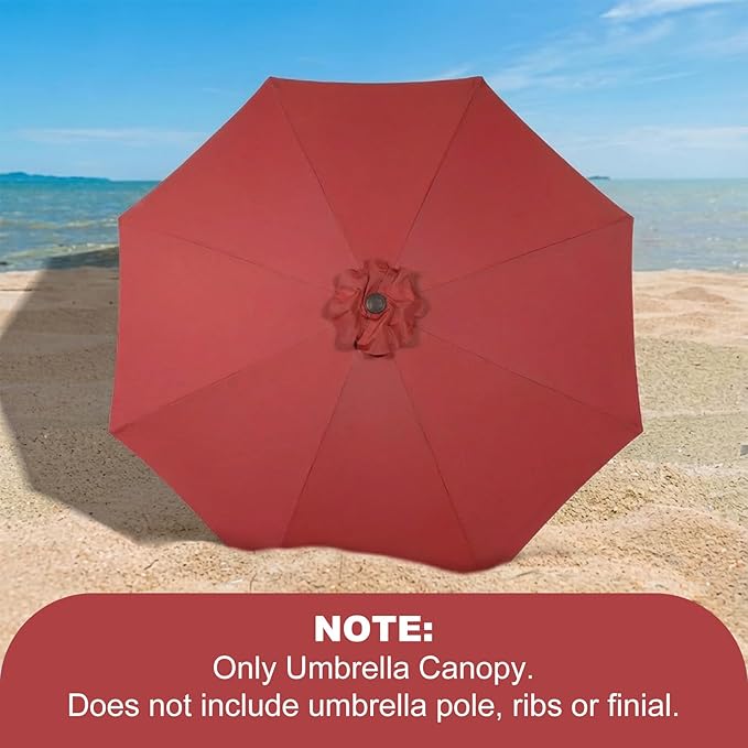 BPS Patio Umbrella Replacement Canopy for 10 ft 8 Ribs Table Umbrella, Outdoor Umbrella Replacement for Market Parasol, Canopy Only