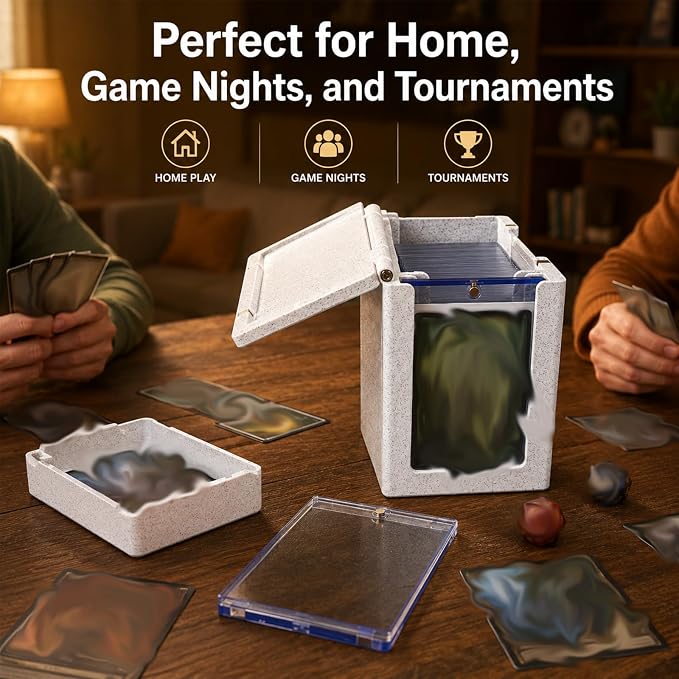 Magnetic Commander Deck Box Compatible with MTG – Card Deck Box Holds 100+ Triple Sleeved Cards, Dice Tray, Token & Sideboard Holder, Compatible with TCG CCG Magic Cards