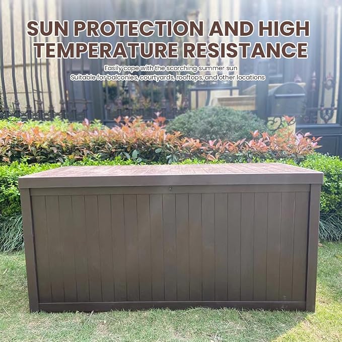 Large Outside Storage Box Container Lockable Deck Patio Box Waterproof for Furniture Outdoor Cushions Garden Pool Tools